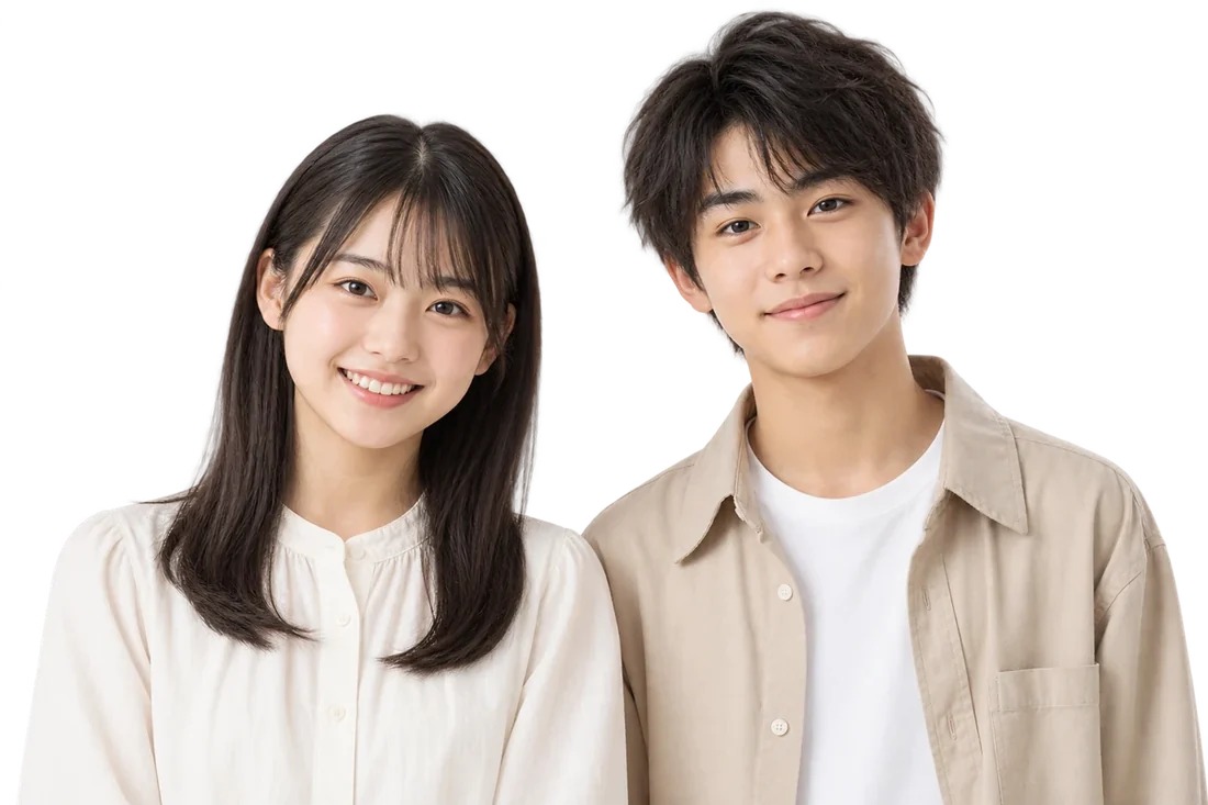 女子・男子の中高生モデルによるイメージ写真