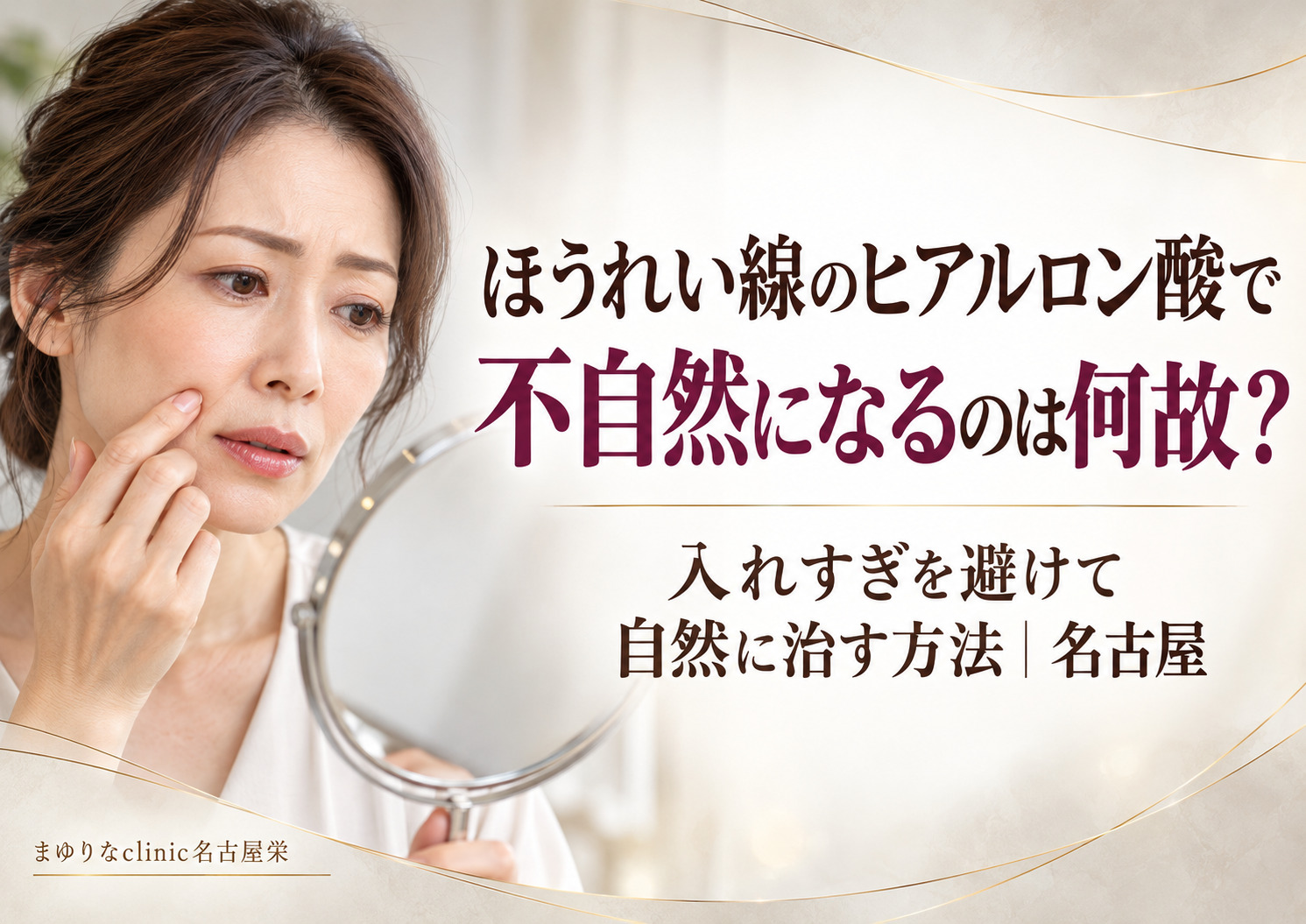 ほうれい線のヒアルロン酸で不自然になるのはなぜ?入れすぎを避けて自然に治す方法|名古屋
