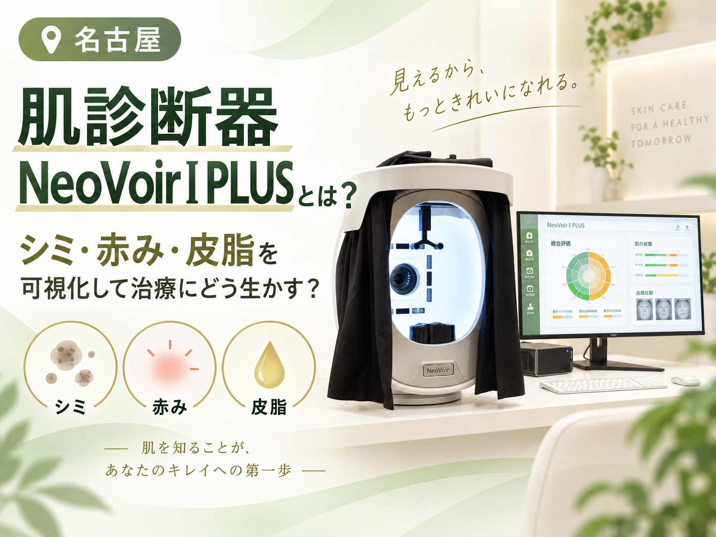 肌診断器NeoVoirⅠPLUSとは？シミ・赤み・皮脂を可視化して治療にどう生かす？｜名古屋