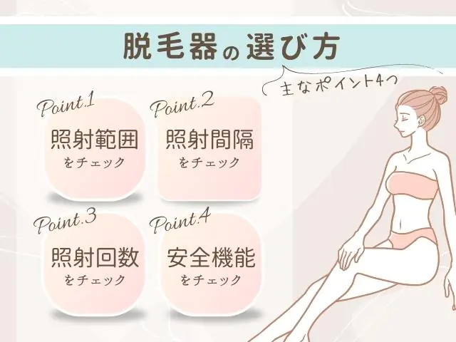 脱毛器の選び方|主なポイント4つ