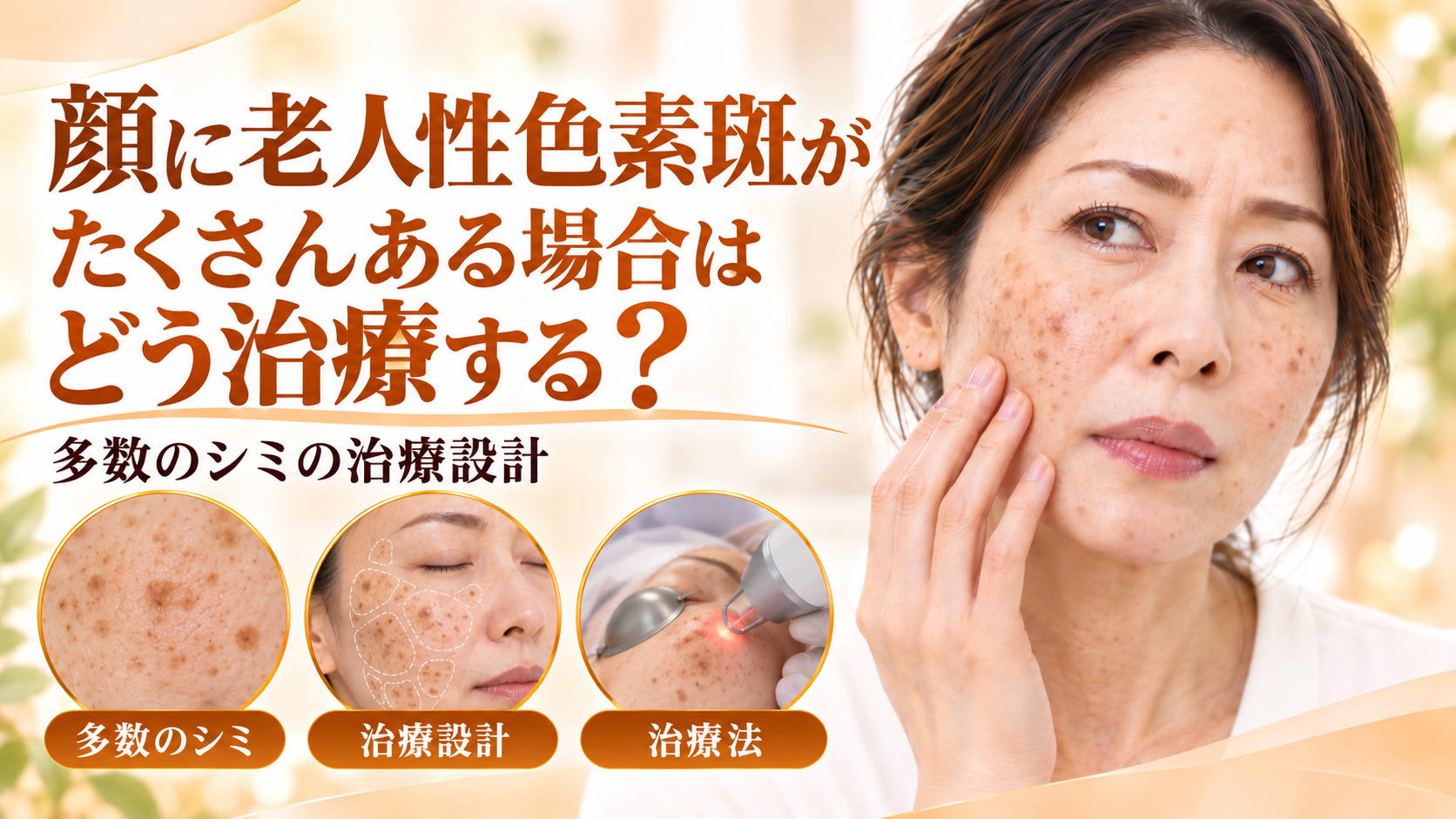 顔に老人性色素斑がたくさんある場合はどう治療する?多数のシミの治療設計を解説|名古屋
