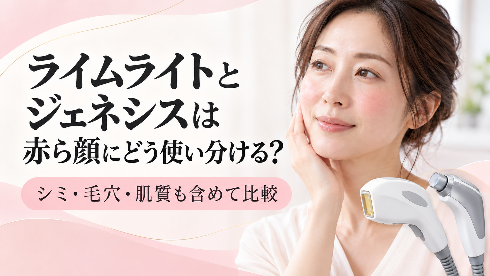 ライムライトとジェネシスは赤ら顔にどう使い分ける?シミ・毛穴・肌質も含めて比較|名古屋