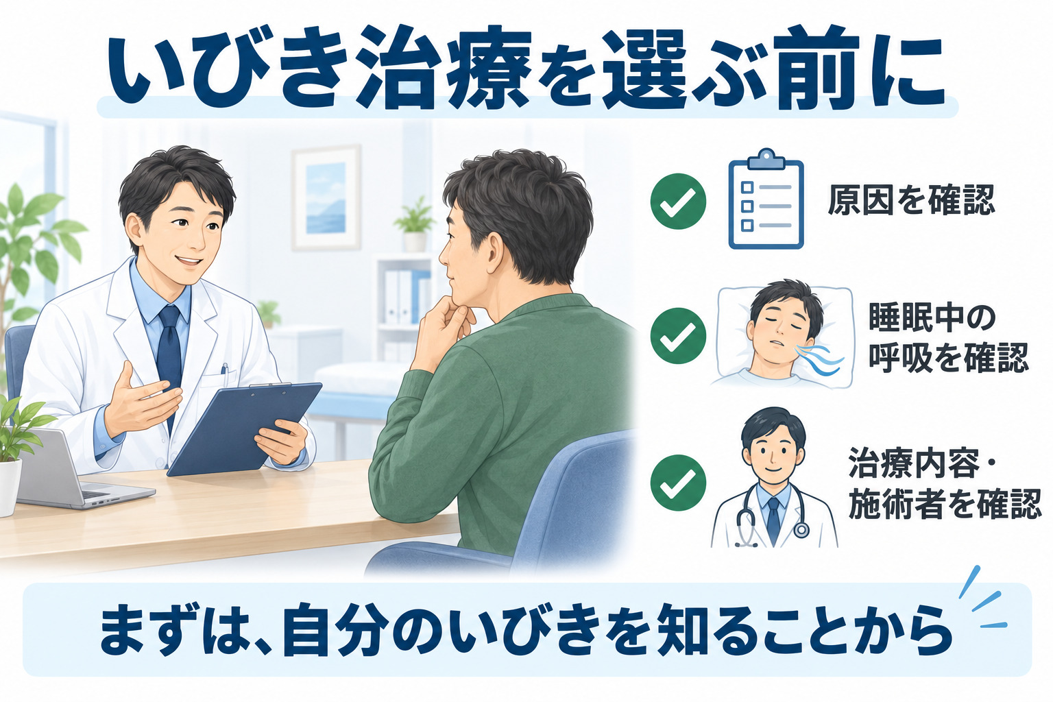 いびき治療を選ぶ前に確認したいこと