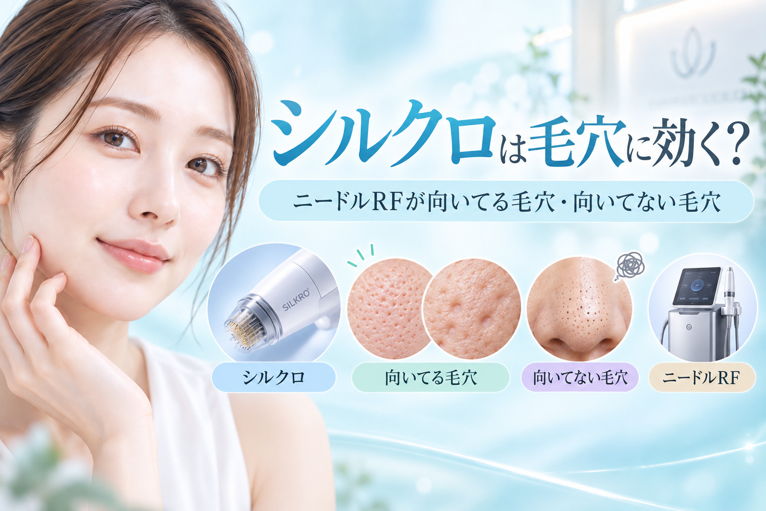 シルクロは毛穴に効く?ニードルRFが向いている毛穴・向いていない毛穴|名古屋