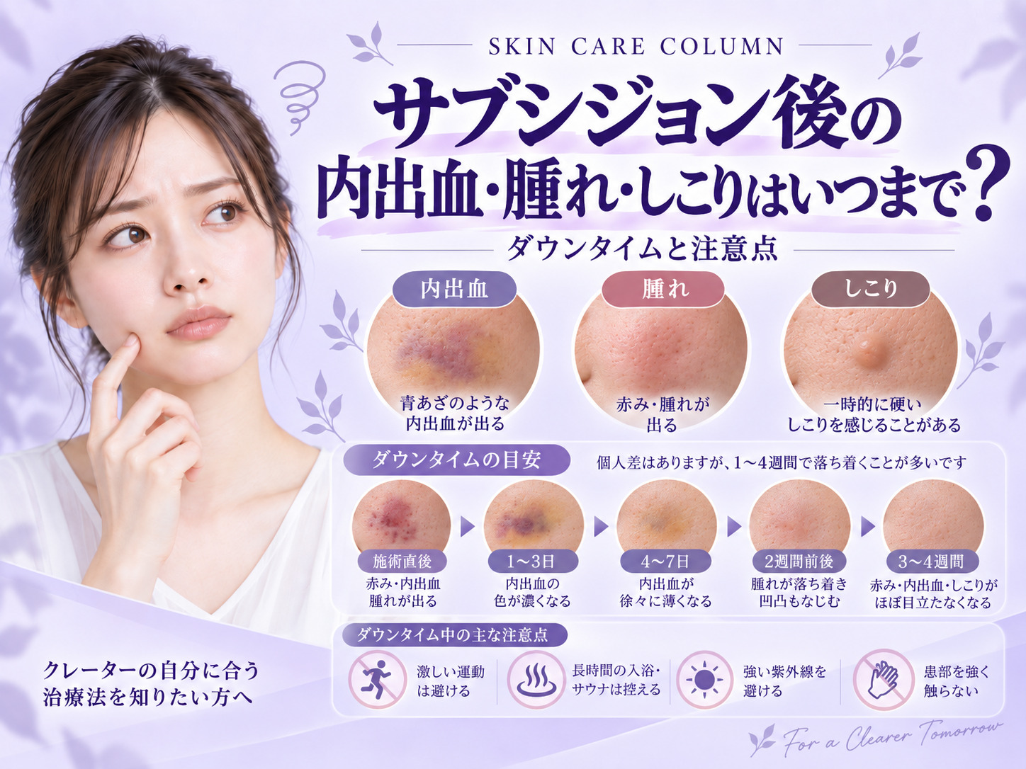 サブシジョン後の内出血・腫れ・しこりはいつまで?ダウンタイムと注意点|名古屋