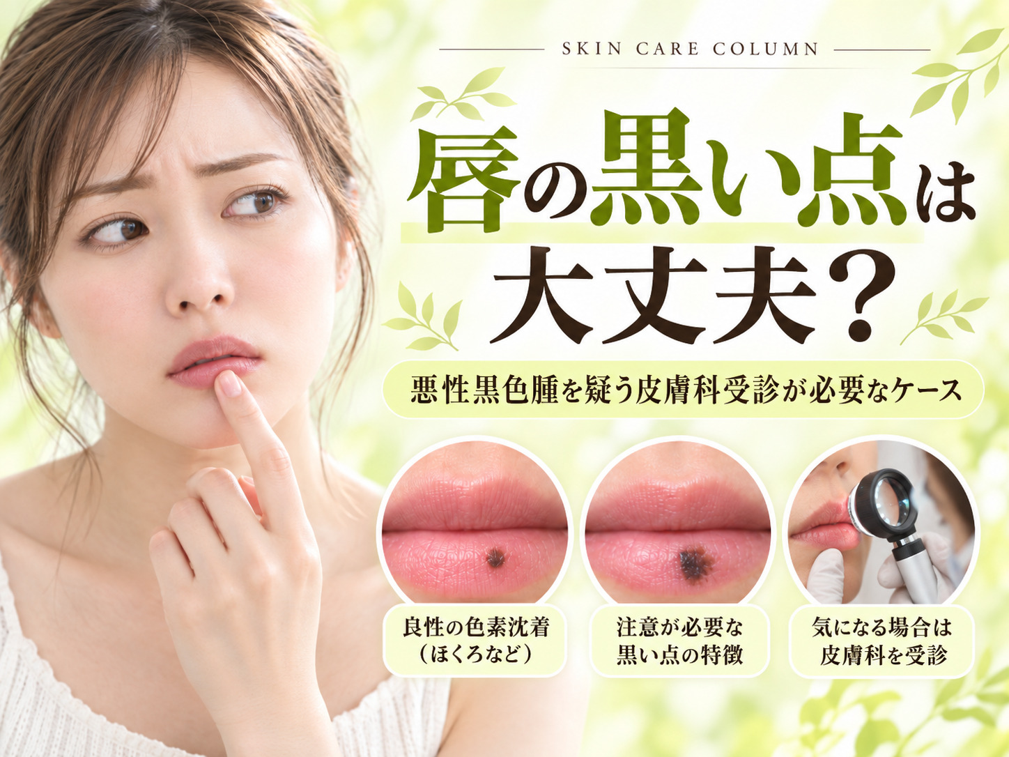 唇の黒い点は大丈夫?悪性黒色腫を疑うサインと皮膚科受診が必要なケース|名古屋