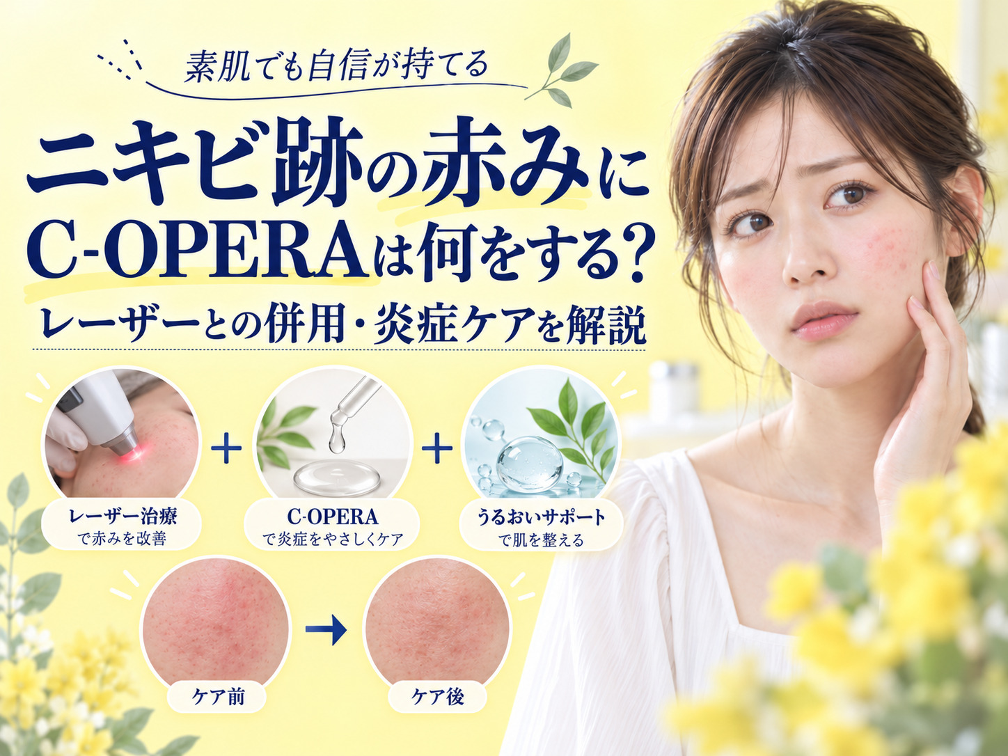 ニキビ跡の赤みにC-OPERAは何をする?レーザーとの併用・炎症ケアを解説|名古屋