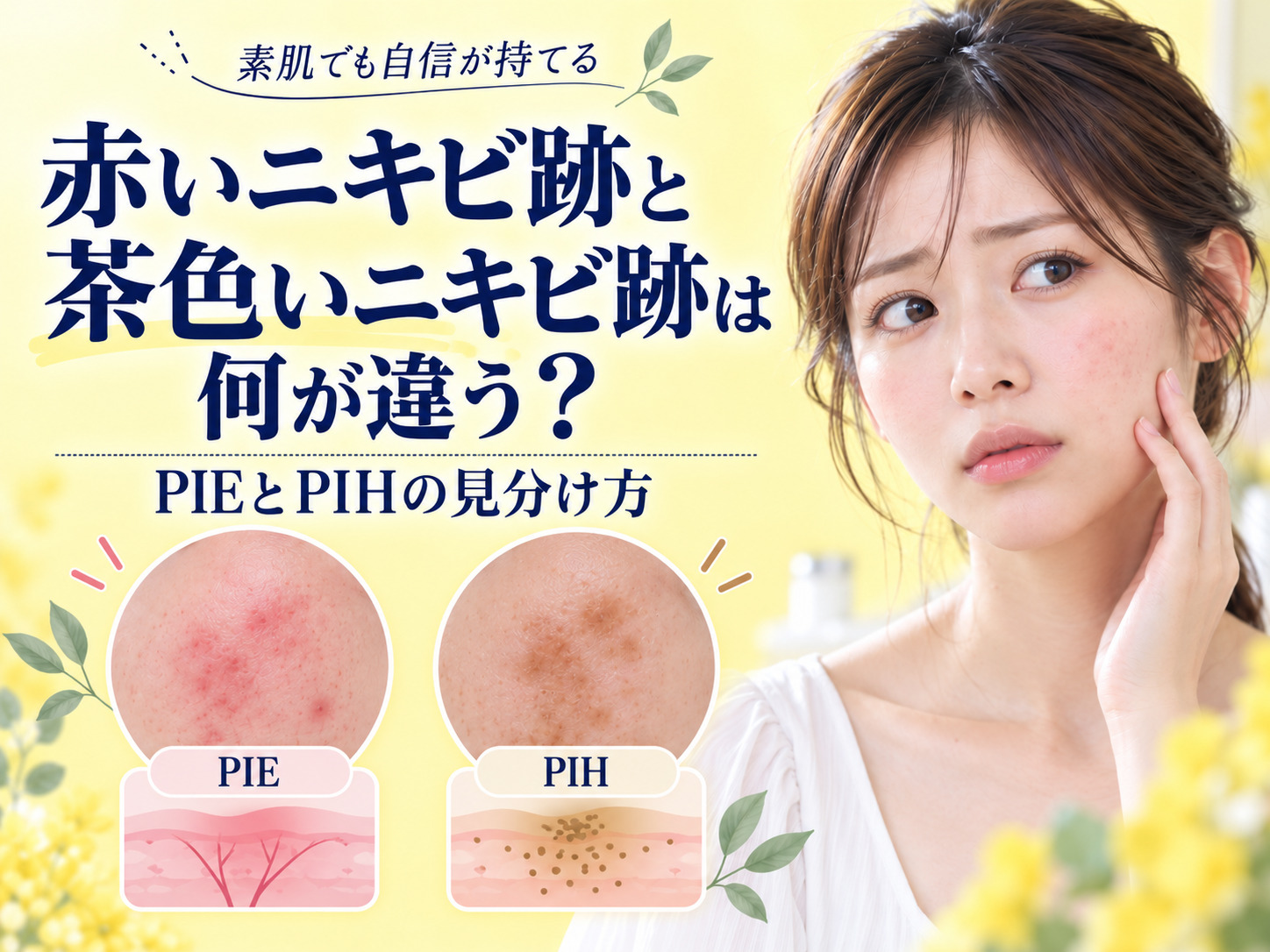 赤いニキビ跡と茶色いニキビ跡は何が違う?PIEとPIHの見分け方|名古屋