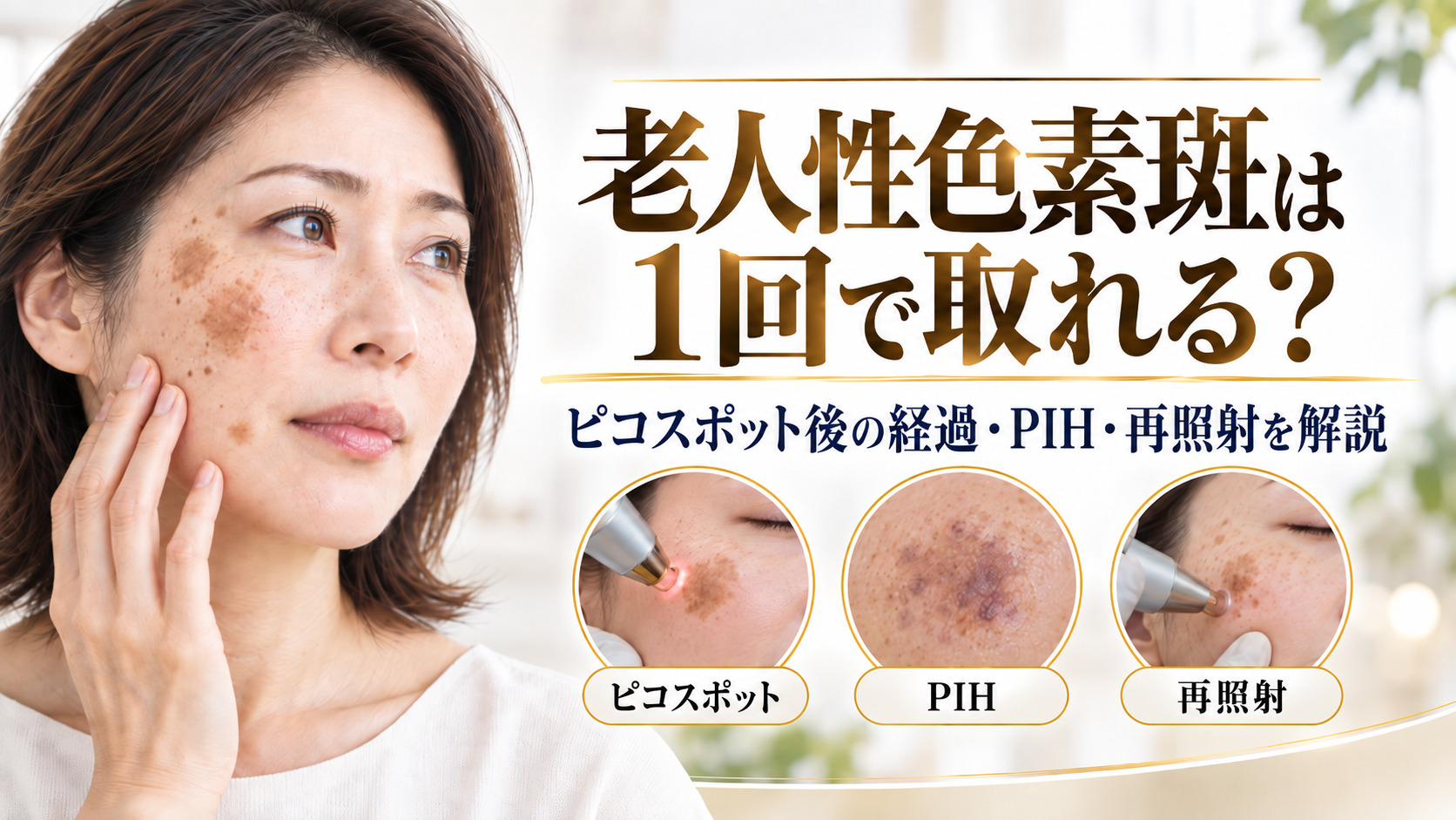 老人性色素斑は1回で取れる？ピコスポット後の経過・PIH・再照射を解説｜名古屋