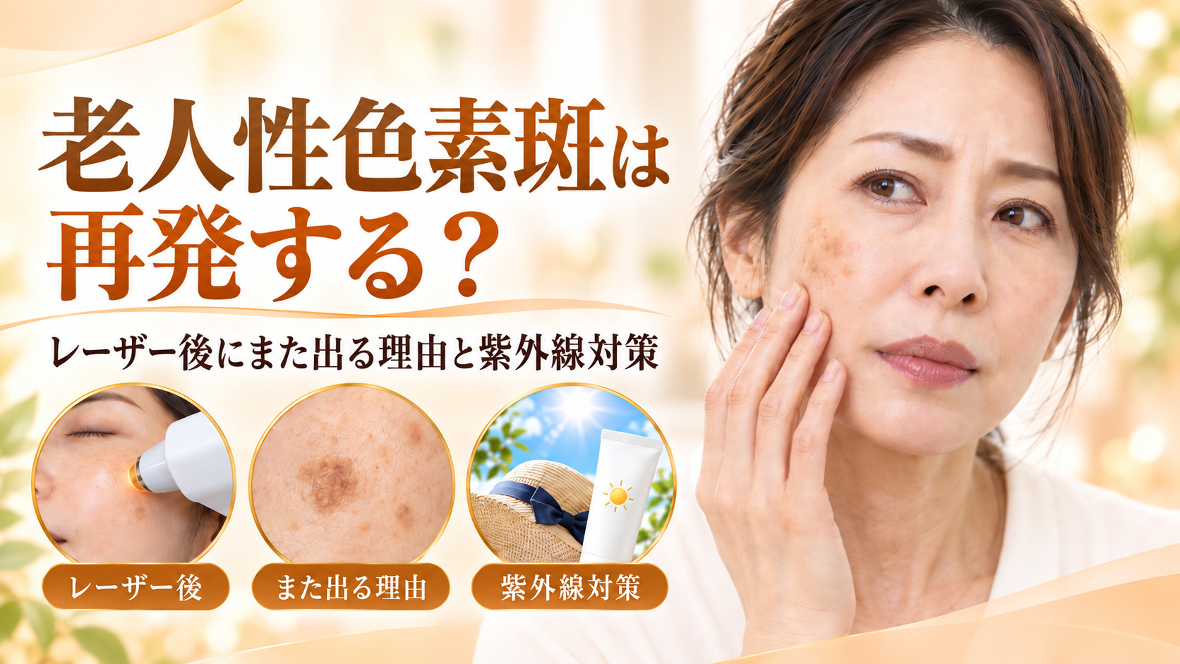 老人性色素斑は再発する？レーザー後にまた出る理由と紫外線対策を解説｜名古屋