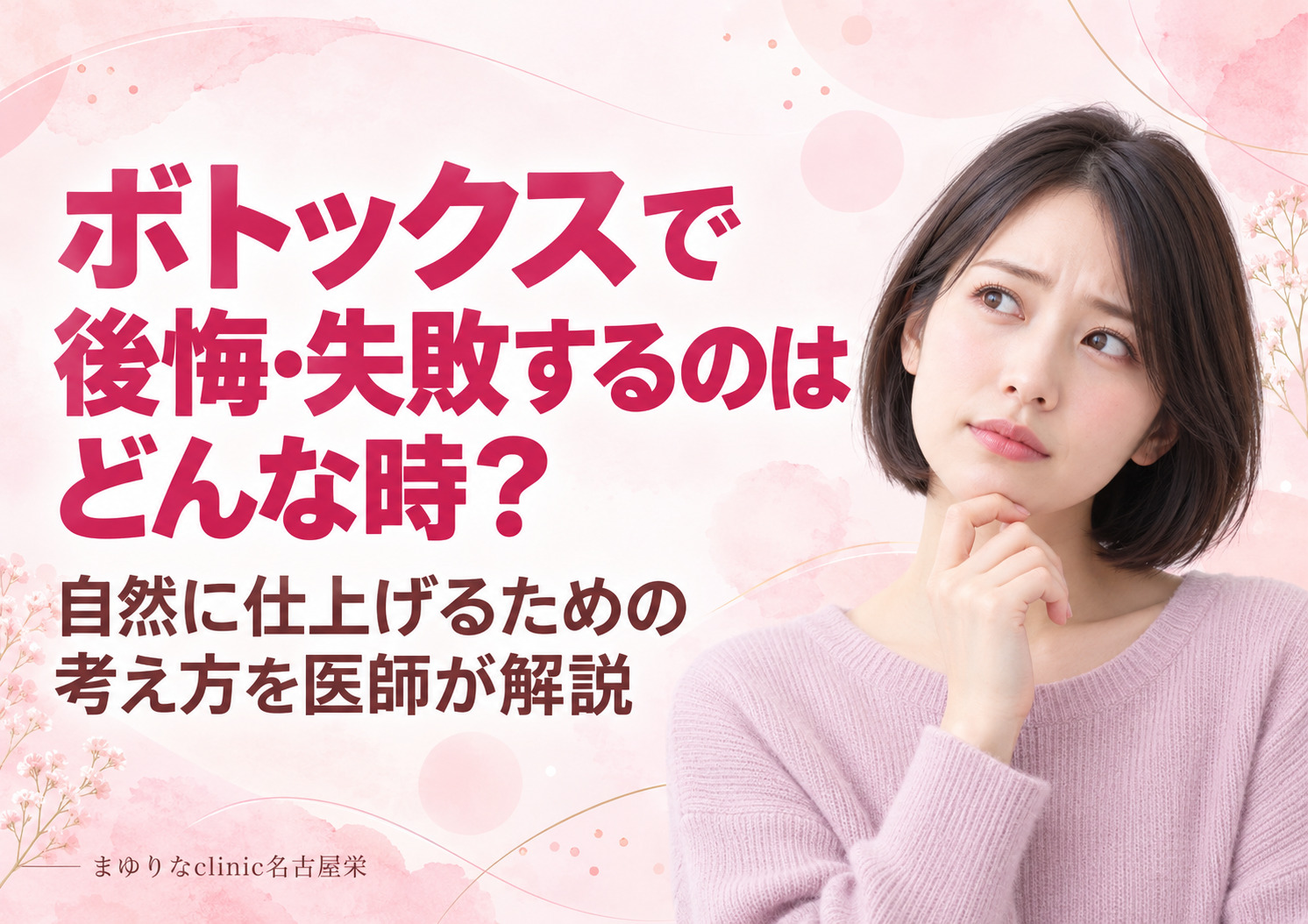 ボトックスで後悔・失敗するのはどんなとき?自然に仕上げるための考え方を医師が解説