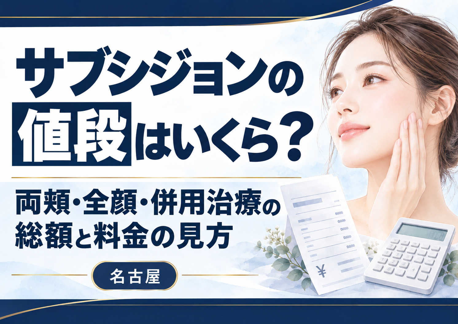 サブシジョンの値段・料金はいくら?両頬・全顔の総額と医師の技術を解説【名古屋】